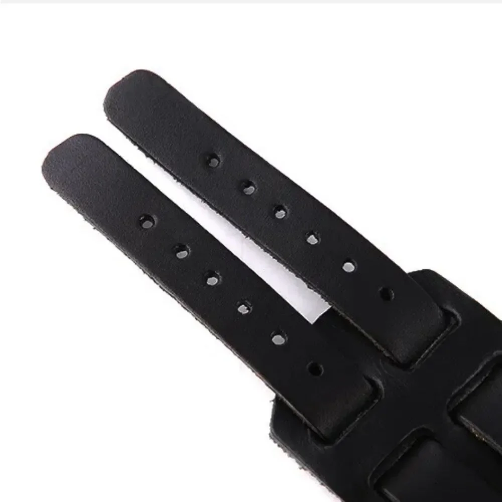 Mens Wide PU Leather Belt Strap Buckle Adjustable Cuff Bangle Wristband Bracelet